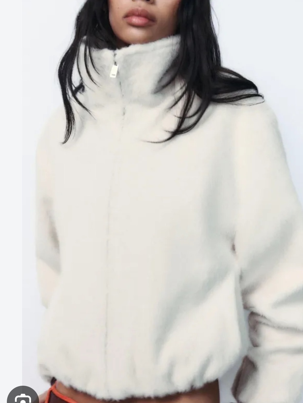 Zara NWT ecru soft bomber jacket small 1255/764